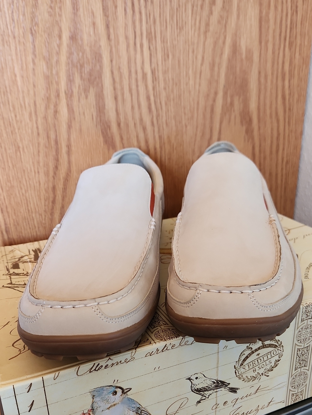 Cole Haan Men's Slip-On Loafers in Light Beige and Brown Sole